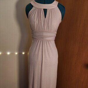 Formal Blush Glitter Maxi Dress